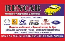 RENCAR ALMACÉN DE REPUESTOS Y SERVICIOS, Zipaquirá Cundinamarca