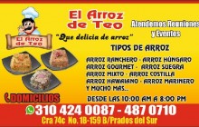 Restaurante El Arroz de Teo, Barrio Prados del Sur - Cali