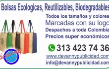 Bolsas Ecológicas Reutilizables y Biodegradables 313 4237436 Precios sin Competencia. BOGOTA